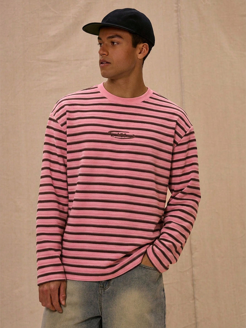STRIPED M FOR MONEY LONGSLEEVE - PINK