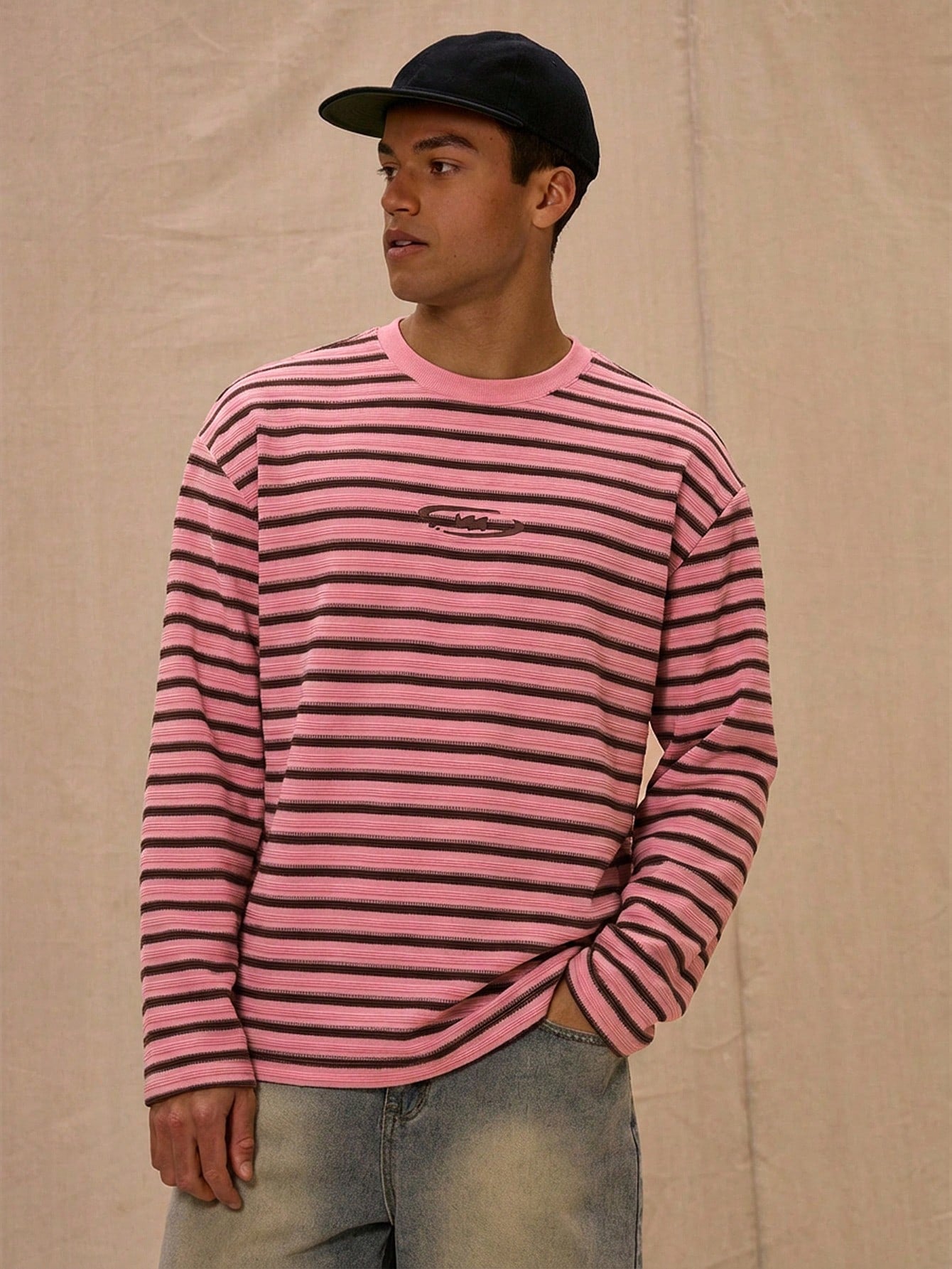 STRIPED M FOR MONEY LONGSLEEVE - PINK
