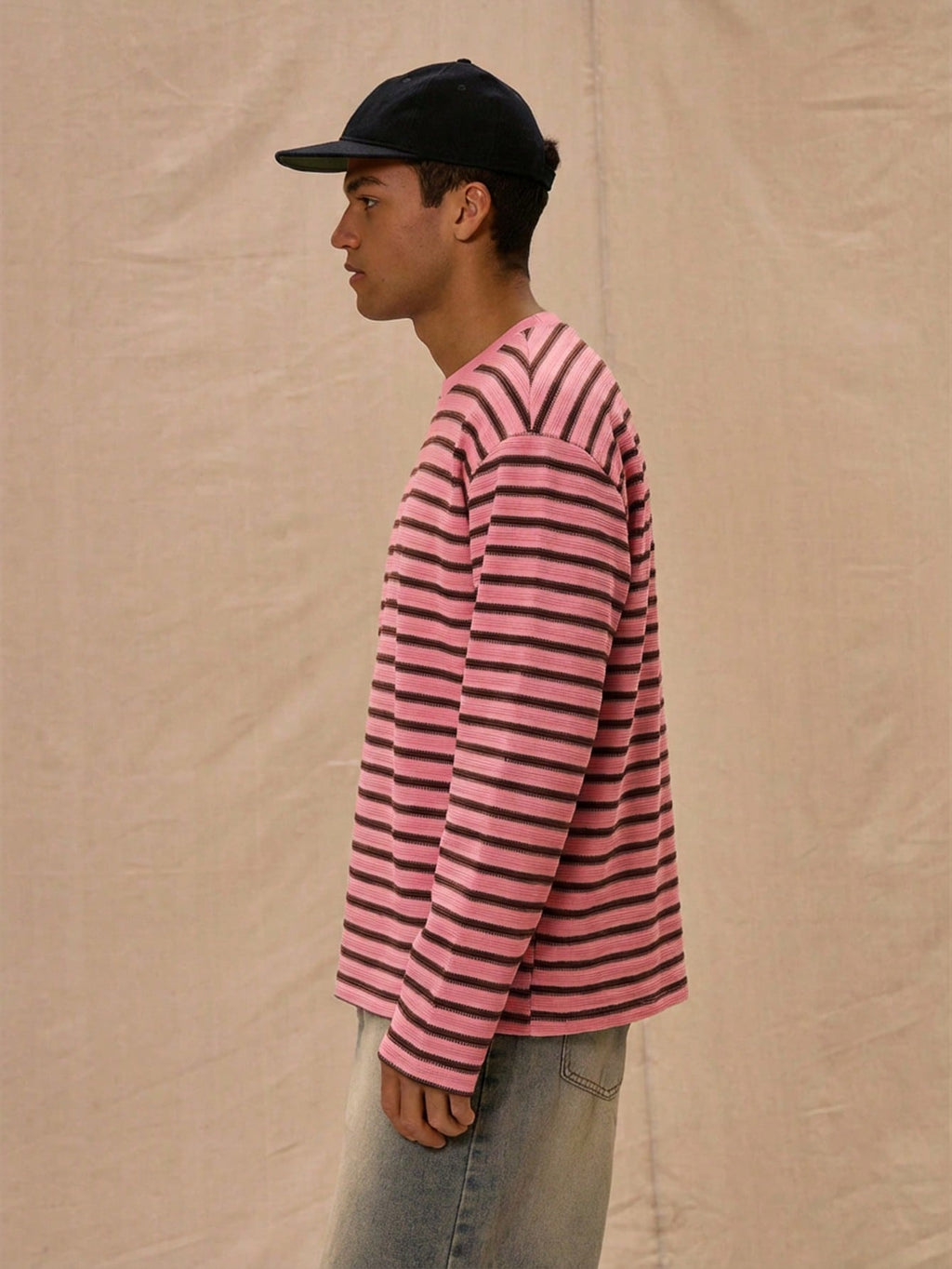 STRIPED M FOR MONEY LONGSLEEVE - PINK