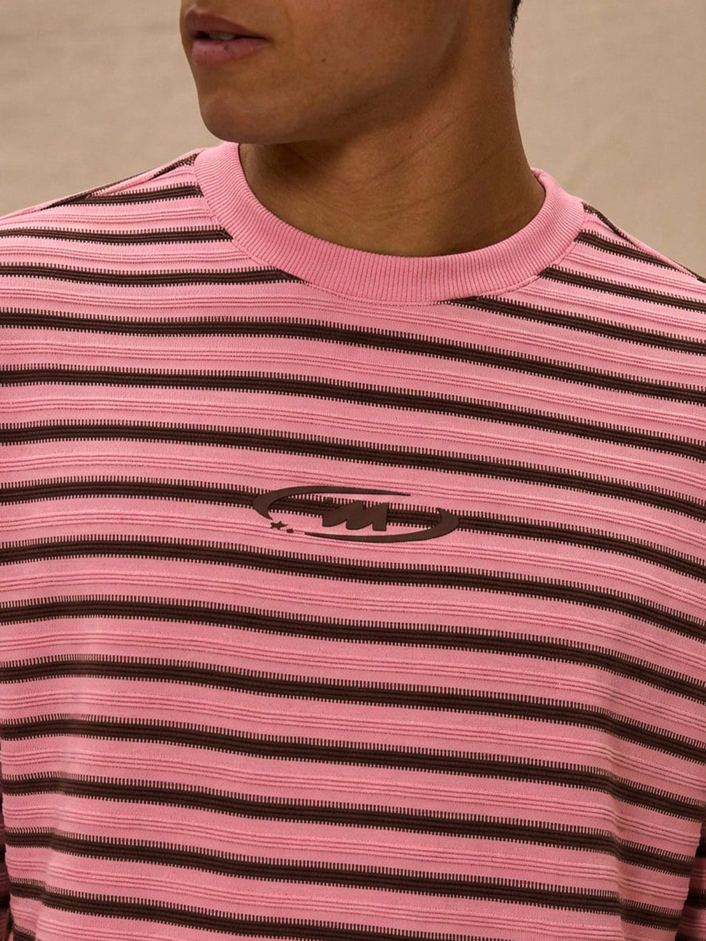 STRIPED M FOR MONEY LONGSLEEVE - PINK