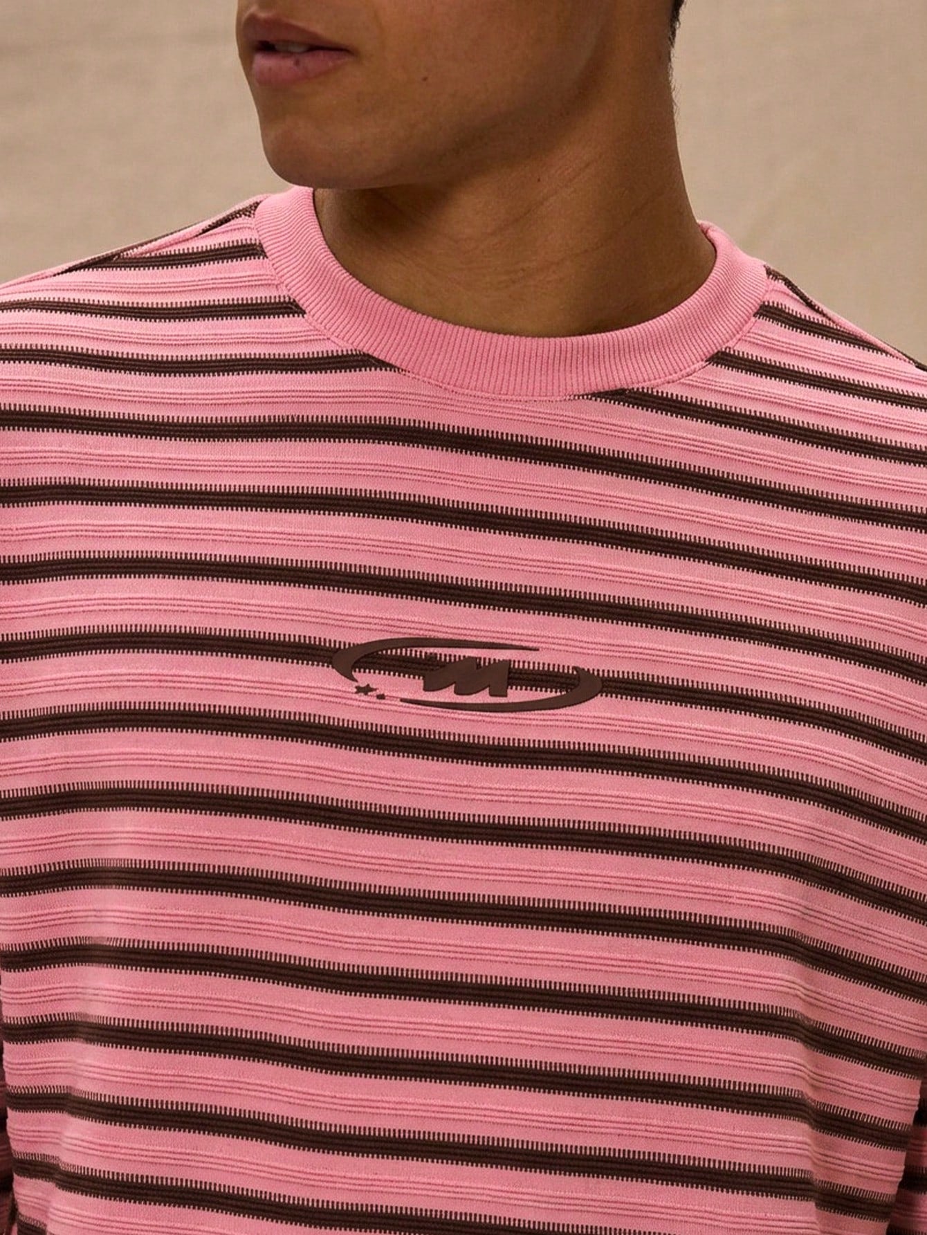 STRIPED M FOR MONEY LONGSLEEVE - PINK