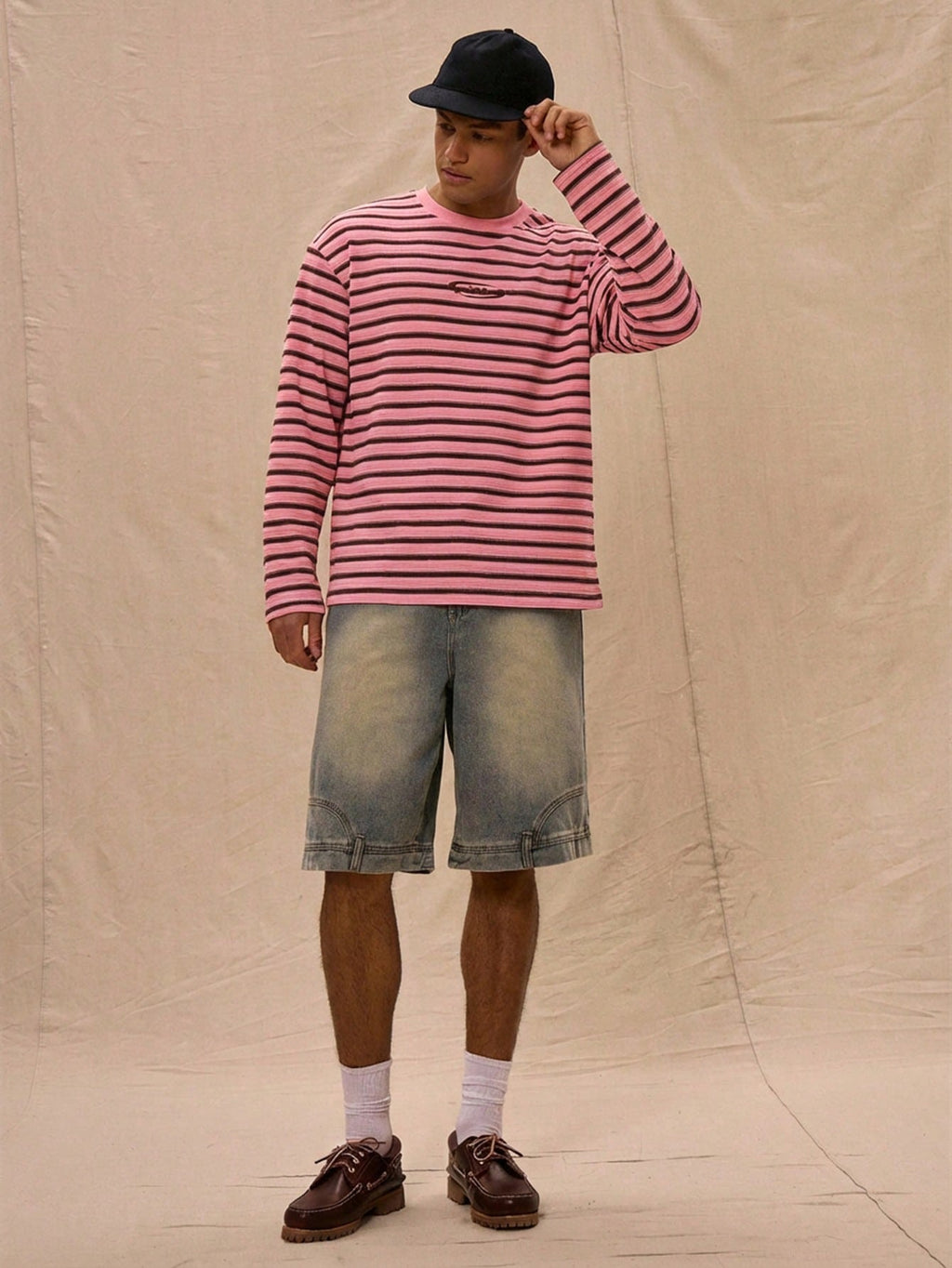 STRIPED M FOR MONEY LONGSLEEVE - PINK