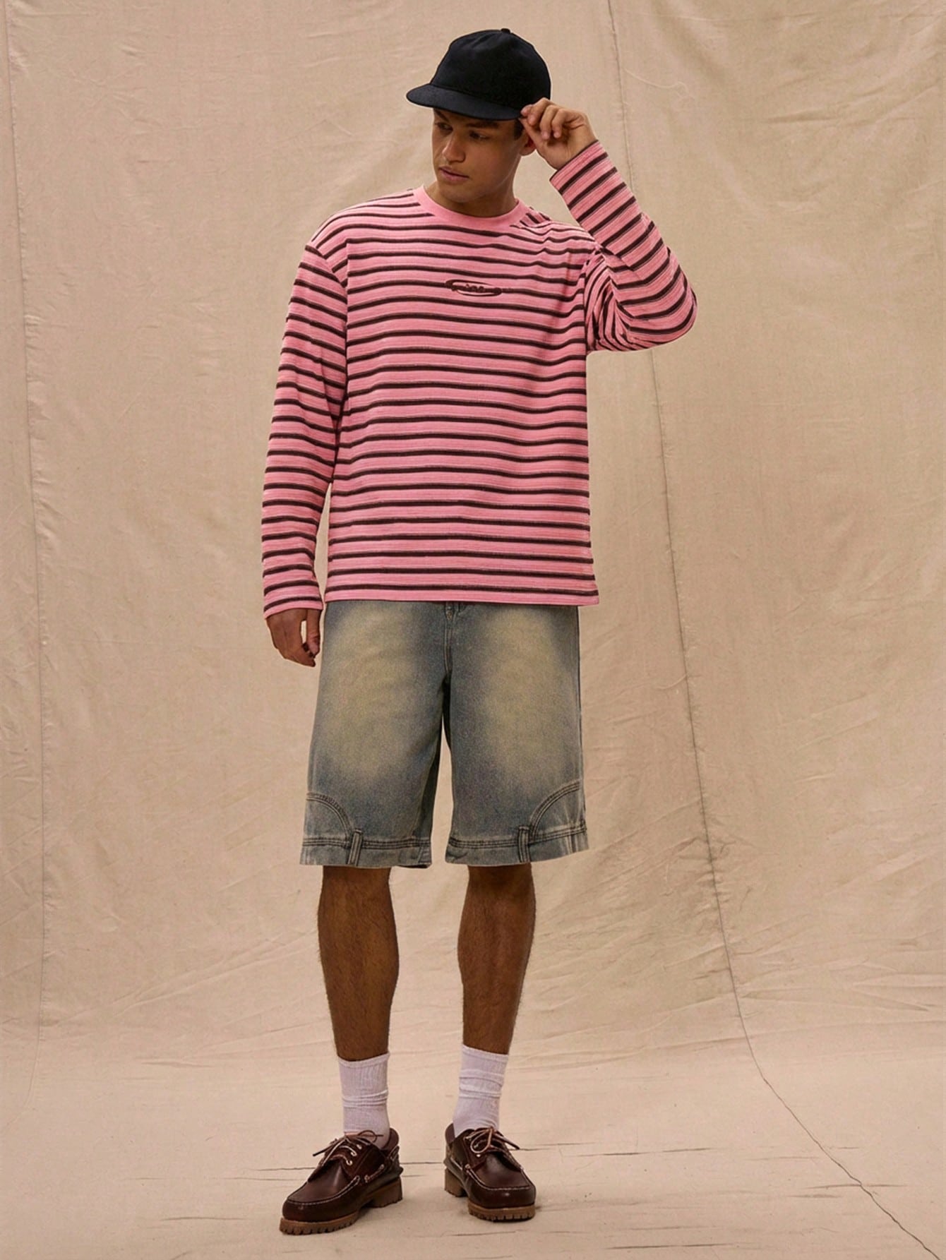 STRIPED M FOR MONEY LONGSLEEVE - PINK