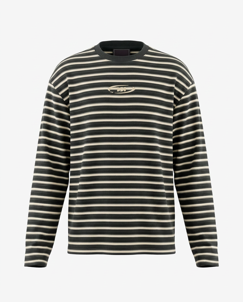 STRIPED SUMMER LONGSLEEVE - BLACK/WHITE